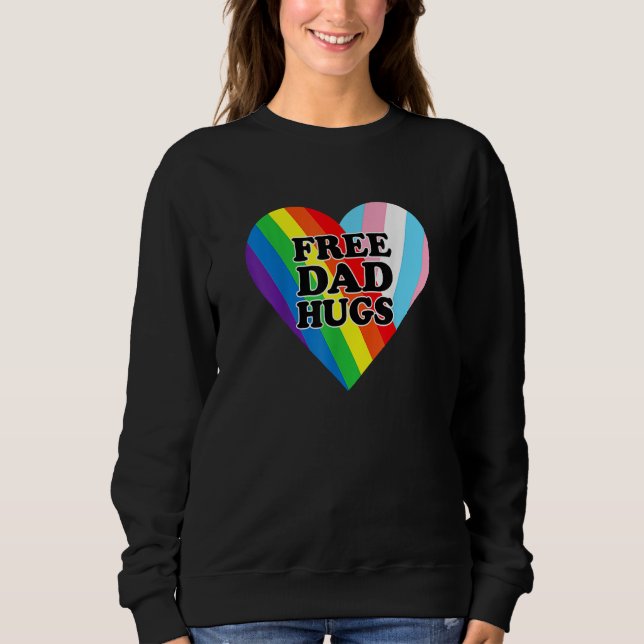 Sudadera Father s Day 2023 Free Dad Hugs Transgender Rainbo (Anverso)