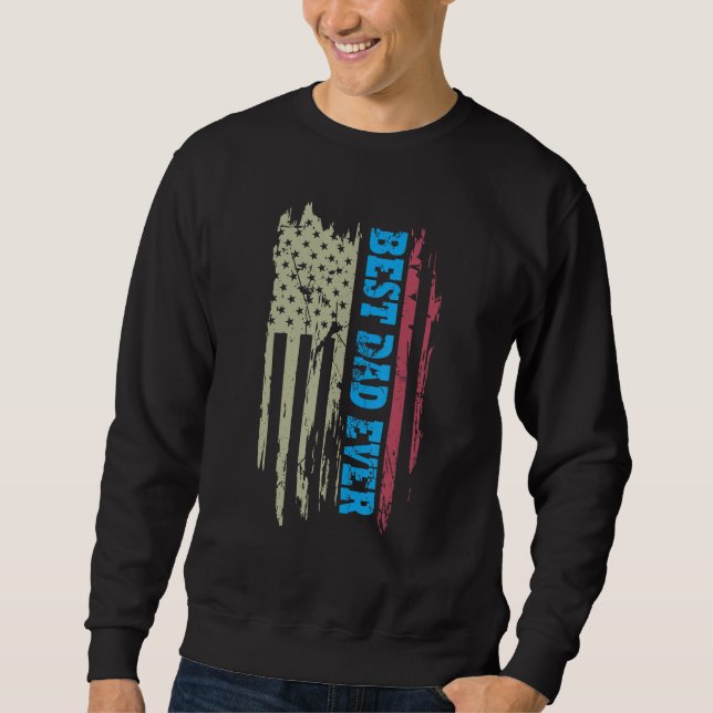 Sudadera Father s day Best dad ever with US american flag 2 (Anverso)