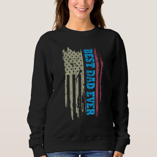 Sudadera Father s day Best dad ever with US american flag 2 (Anverso)
