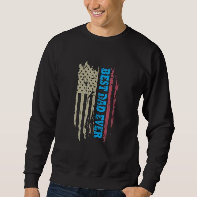 Sudadera Father s day Best dad ever with US american flag 7 (Anverso)