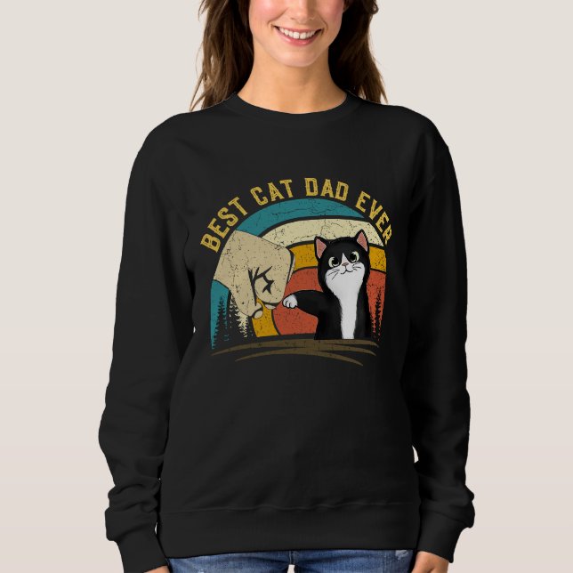 Sudadera Father's Day Cat daddy Meowy Best Cat Dad Ever (Anverso)