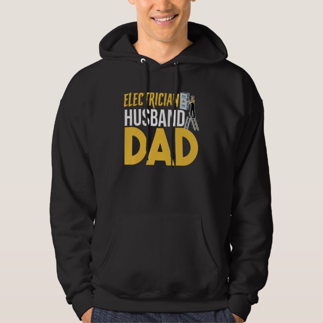 Sudadera Father's Day  Electrical Lineman  Electrician Husb (Anverso)