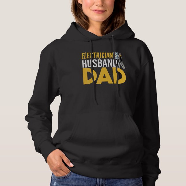 Sudadera Father's Day  Electrical Lineman  Electrician Husb (Anverso)