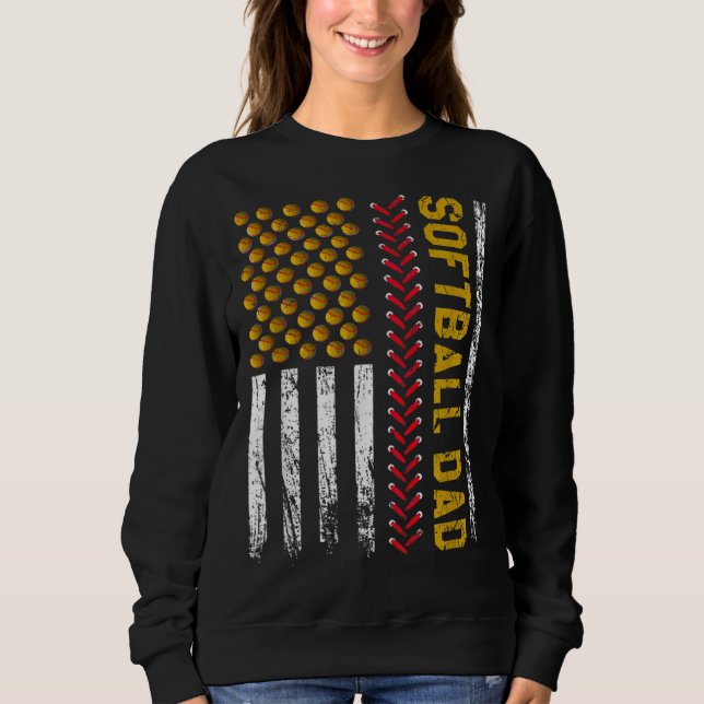 Sudadera fathers day greatest best softball dad daddy fathe (Anverso)