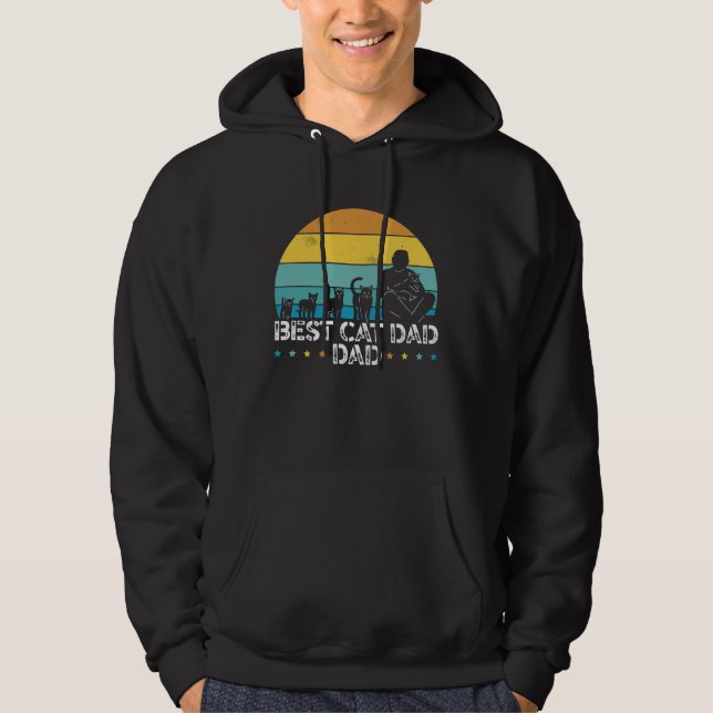Sudadera Fathers Day Papa Best Cat Dad Ever Fatherhood Dadd (Anverso)