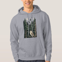 Sudadera Fauna del bosque iluminado por la luna con búhos