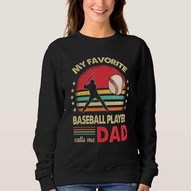 Sudadera Favorite Baseball Player Calls Me Dad USA Flag Fat (Anverso)