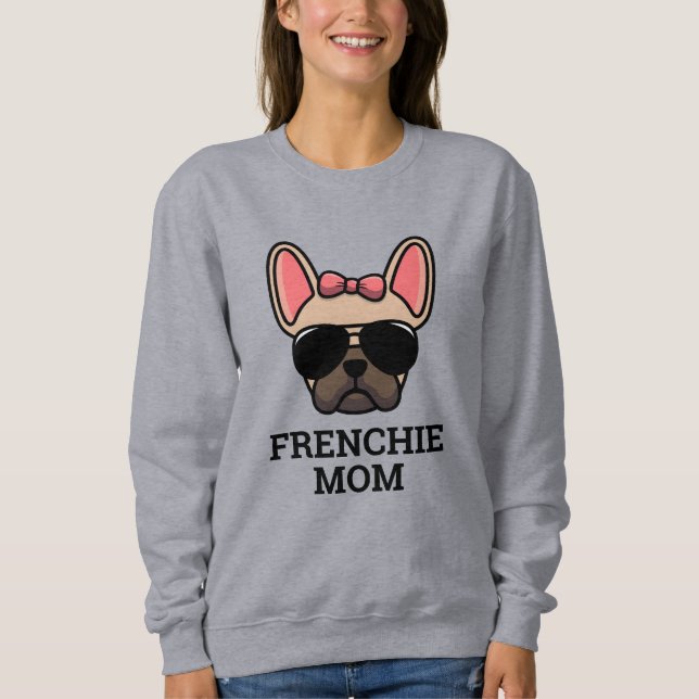 Sudadera Fawn ligero Fawn Bulldog francés Frenchie Dog Mom (Anverso)