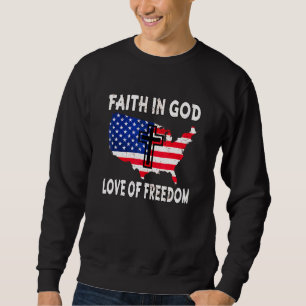 Sudadera Fe Amor Libertad Bandera Americana Flor Por Cristo
