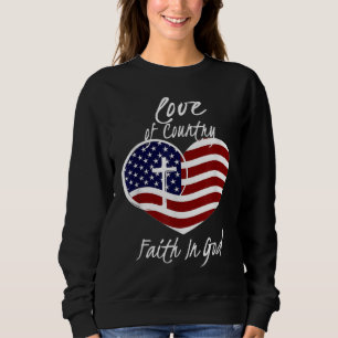 Sudadera Fe Cristiana Patriótica En Dios Corazón Cruzada Am
