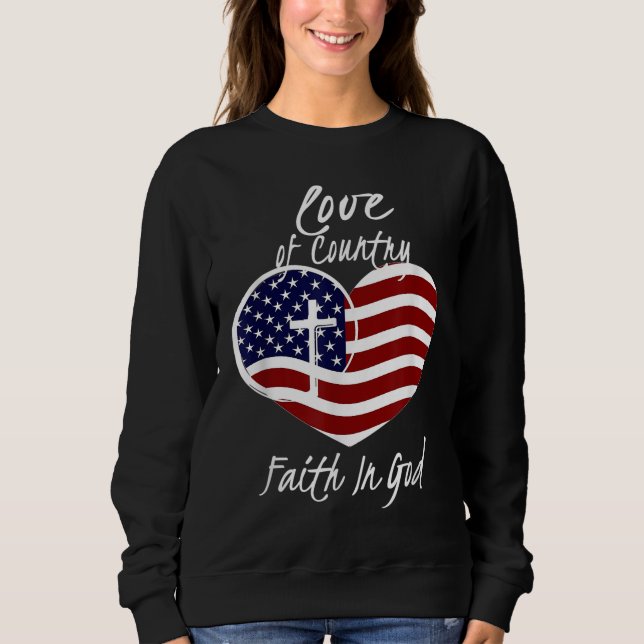 Sudadera Fe Cristiana Patriótica En Dios Corazón Cruzada Am (Anverso)