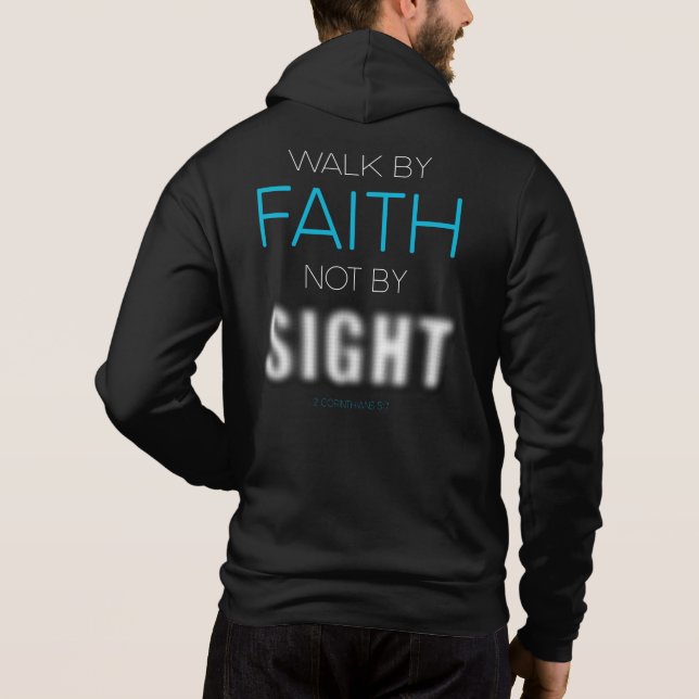 Sudadera Fe cristiana versus marcha por fe no vista (Reverso)
