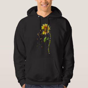 Sudadera Fe Esperanza Amor Girasol Jesús Cruz Cristiano Fa