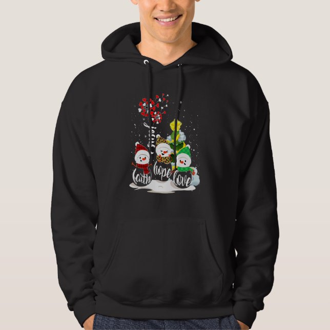 Sudadera Fe Esperanza Amor Muñeco de nieve Jesús Diente de  (Anverso)
