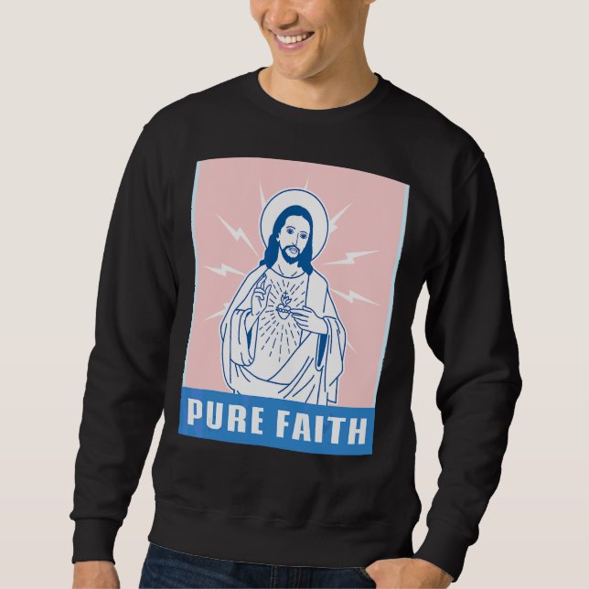 Sudadera Fe pura Jesucristo Iglesia Religiosa Católica (Anverso)