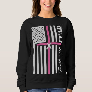 Sudadera Fe sobre miedo Bandera de la Cruz Rosa