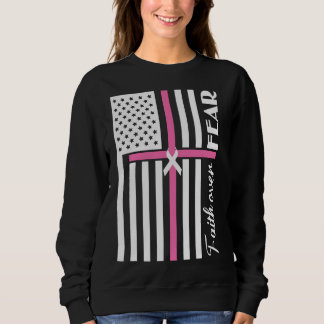 Sudadera Fe sobre miedo Bandera de la Cruz Rosa