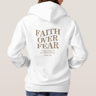 Sudadera Fe sobre miedo, cita cristiana, verso de la Biblia
