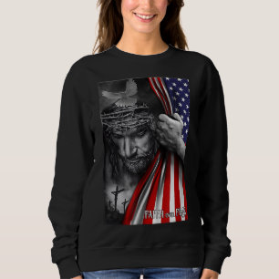 Sudadera Fe sobre miedo Dios Jesús Bandera Cristiana Gracio