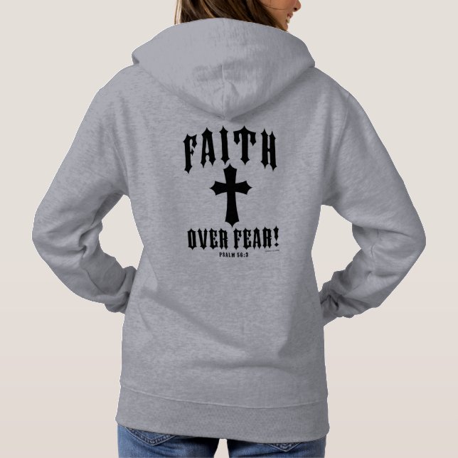 Sudadera Fe sobre Miedo Salmo 56:3 (Reverso)