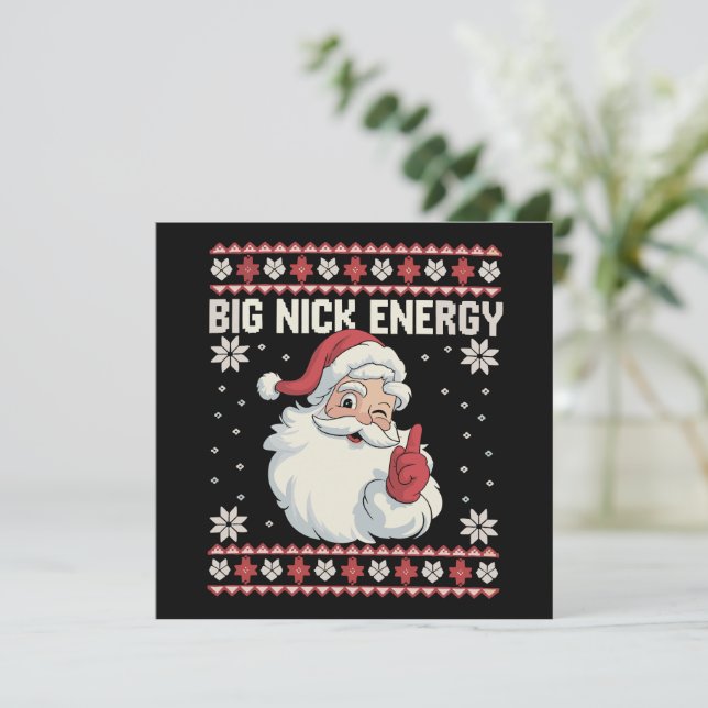 Sudadera fea de Navidad con energía de Big Nick Sa (Anverso de pie)