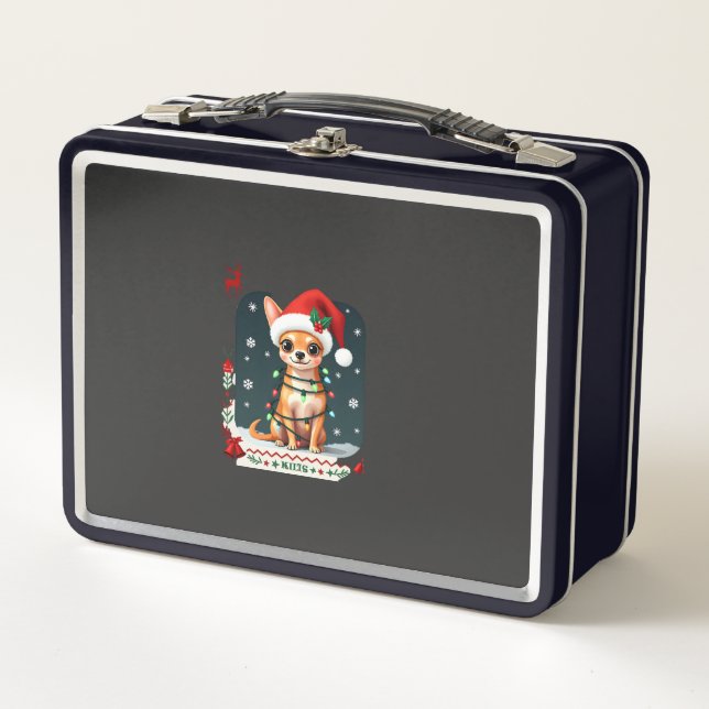 Sudadera fea de Navidad de Chihuahua Santa Perro A (Anverso)