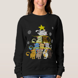 Sudadera Fea Navidad Cat Tree Divertido regalo de gatos de 