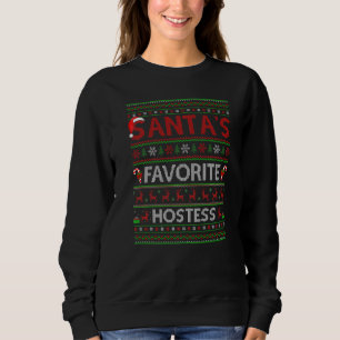Sudadera Fea Navidad iluminando Santa S Hostess Favorito Cr