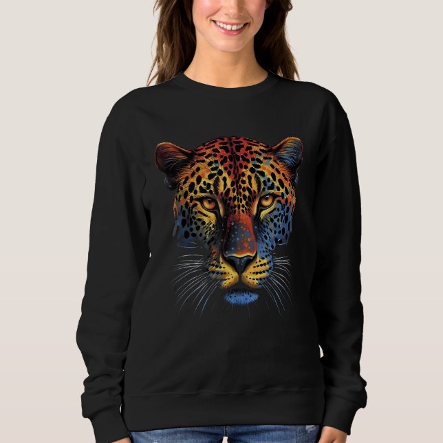 Sudadera Fearless Jaguar Face Big Cat Lover Print Art Graph (Anverso)