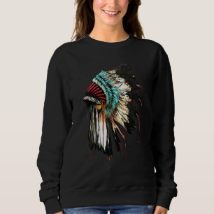 Sudadera Feather Headdress Ataque nativo indio americano