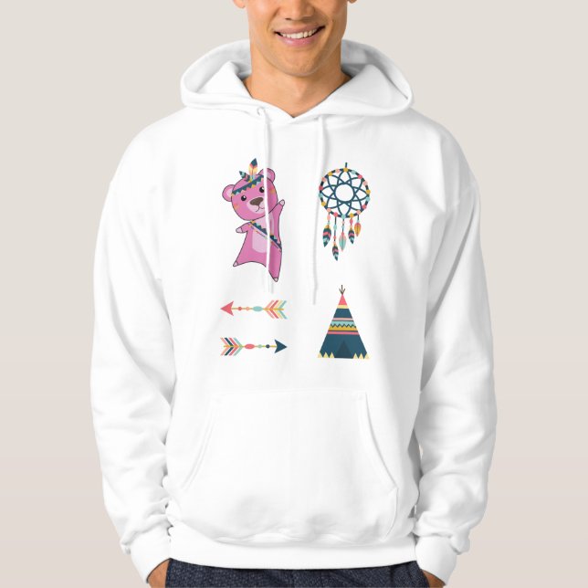 Sudadera Feather Teddy Pashing Rosa Oso Indio (Anverso)