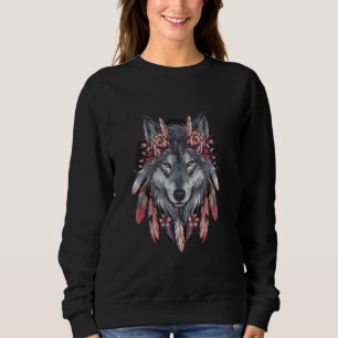 Sudadera Feathers Men Wolf Portrait Kids Boho Wolf