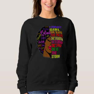 Sudadera Febrero: Chica reza lomo de historia negra