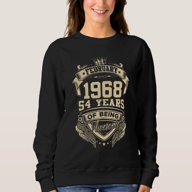 Sudadera Febrero De 1968 54 Años De Ser Increíble (Anverso)