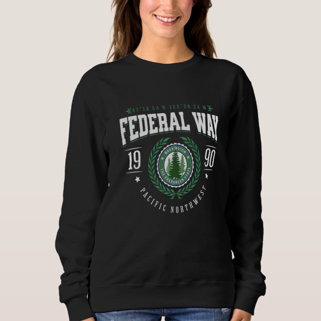 Sudadera Federal Way Washington State Pine Tree WA Souvenir (Anverso)