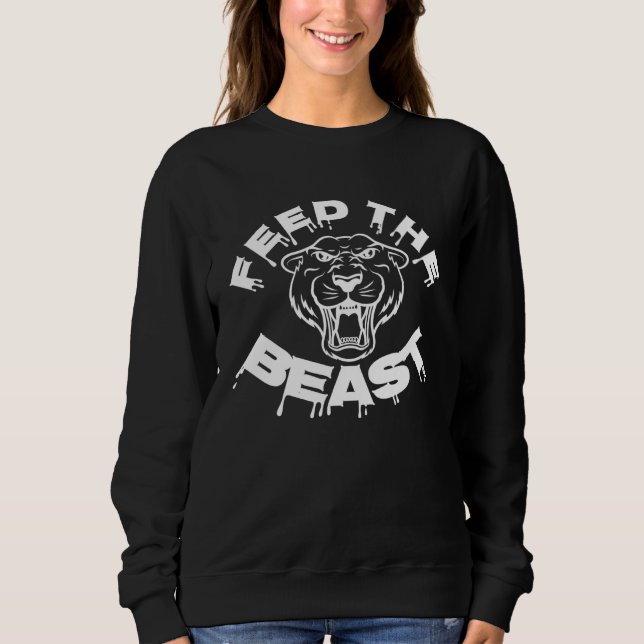 Sudadera Feed Beast Lion Tiger Roaring Inspiration (Anverso)