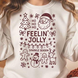 Sudadera Feelin'Jolly Navidades Doodle Collage Sweatshirt