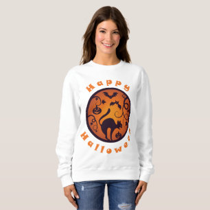Sudadera Felices arañas y murciélagos de gatos negros en la