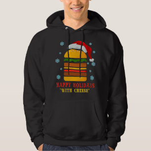 Sudadera Felices Fiestas con Hamburguesa de Queso Hamburgue