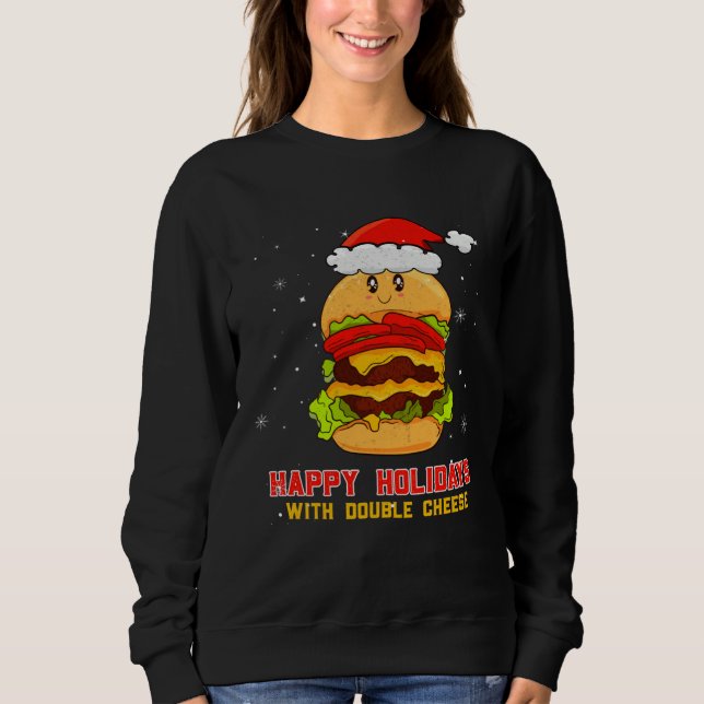 Sudadera Felices Fiestas Con Queso Doble Navidad Queso (Anverso)