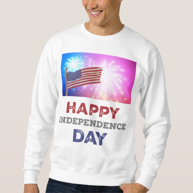 Sudadera Felices fuegos artificiales del Día de la Independ (Anverso)