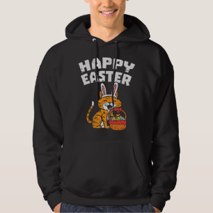 Sudadera Felices gatos de Pascua Conejo Huevos Cesta de gat