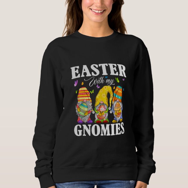 Sudadera Felices Gnomes De Pascua Con Huevos De Arejas Cone (Anverso)