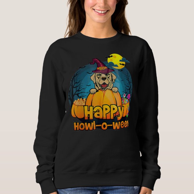 Sudadera Felices Labrador Recuperador Perro Halloween H (Anverso)