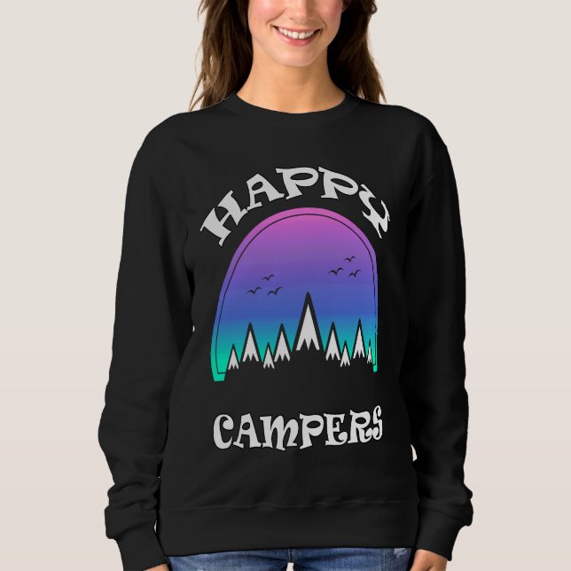 Sudadera Felices Montañas Campers Cute Camping Montañas Bi (Anverso)