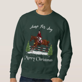 Sudadera Felices Navidad, caballo de salto inglés ecuestre