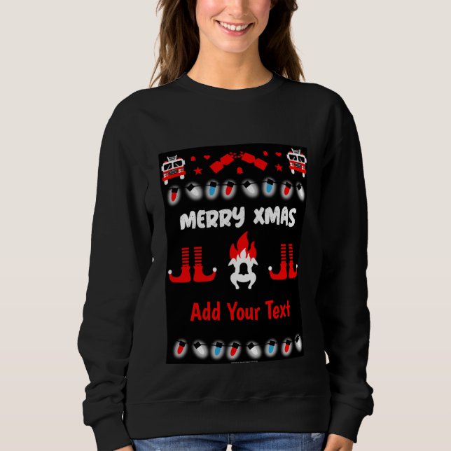 Sudadera Felices navidades de los bomberos (Anverso)