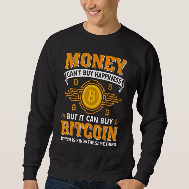 Sudadera Felicidad y criptomoneda Bitcoin Blockchain Bit (Anverso)