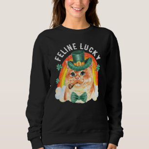 Sudadera Feline Lucky St Patricks Day Funny Leprechaun Cat