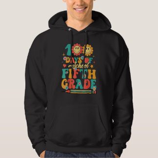 Sudadera Feliz 100.º Día de Escuela Retro Groovy 100 Días F